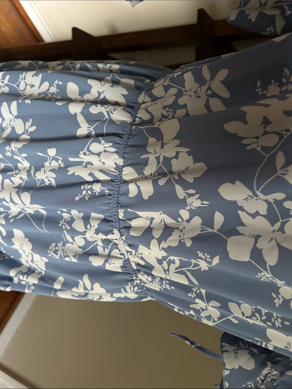 Blue Floral Tie-Front Maxi Dress - Picture 6 of 7